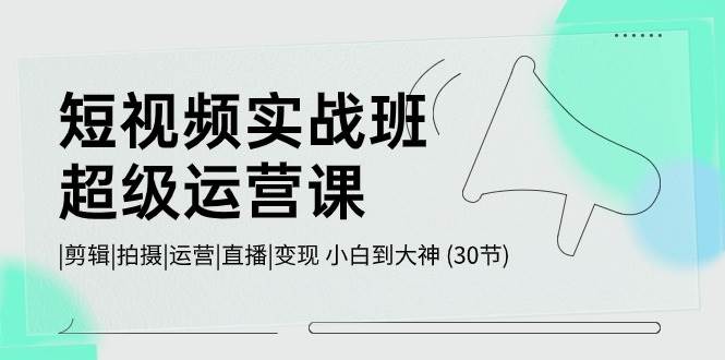 短视频实战班-超级运营课，|剪辑|拍摄|运营|直播|变现 小白到大神 (30节)-翌晨科技网