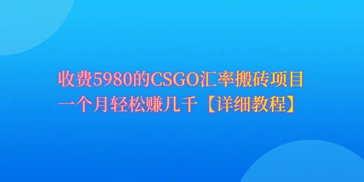 CSGO装备搬砖，月综合收益率高达60%，你也可以！-翌晨科技网