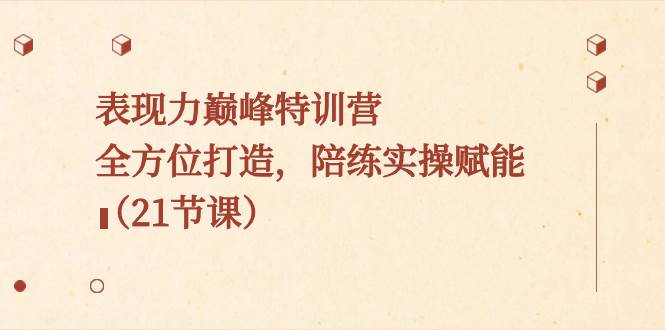 表现力巅峰特训营，全方位打造，陪练实操赋能（21节课）-翌晨科技网