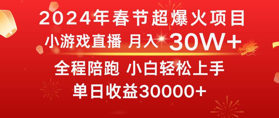 龙年2024过年期间，最爆火的项目 抓住机会 普通小白如何逆袭一个月收益30W+-翌晨科技网