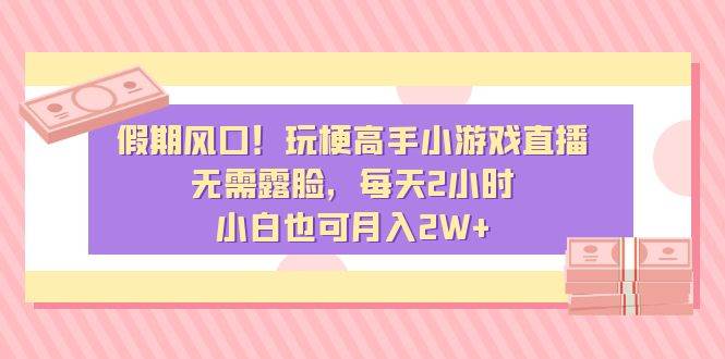 假期风口！玩梗高手小游戏直播，无需露脸，每天2小时，小白也可月入2W+-翌晨科技网
