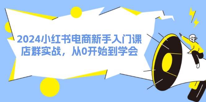 2024小红书电商新手入门课，店群实战，从0开始到学会（31节）-翌晨科技网