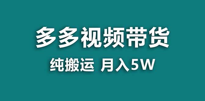 【蓝海项目】拼多多视频带货 纯搬运一个月搞了5w佣金，小白也能操作 送工具-翌晨科技网