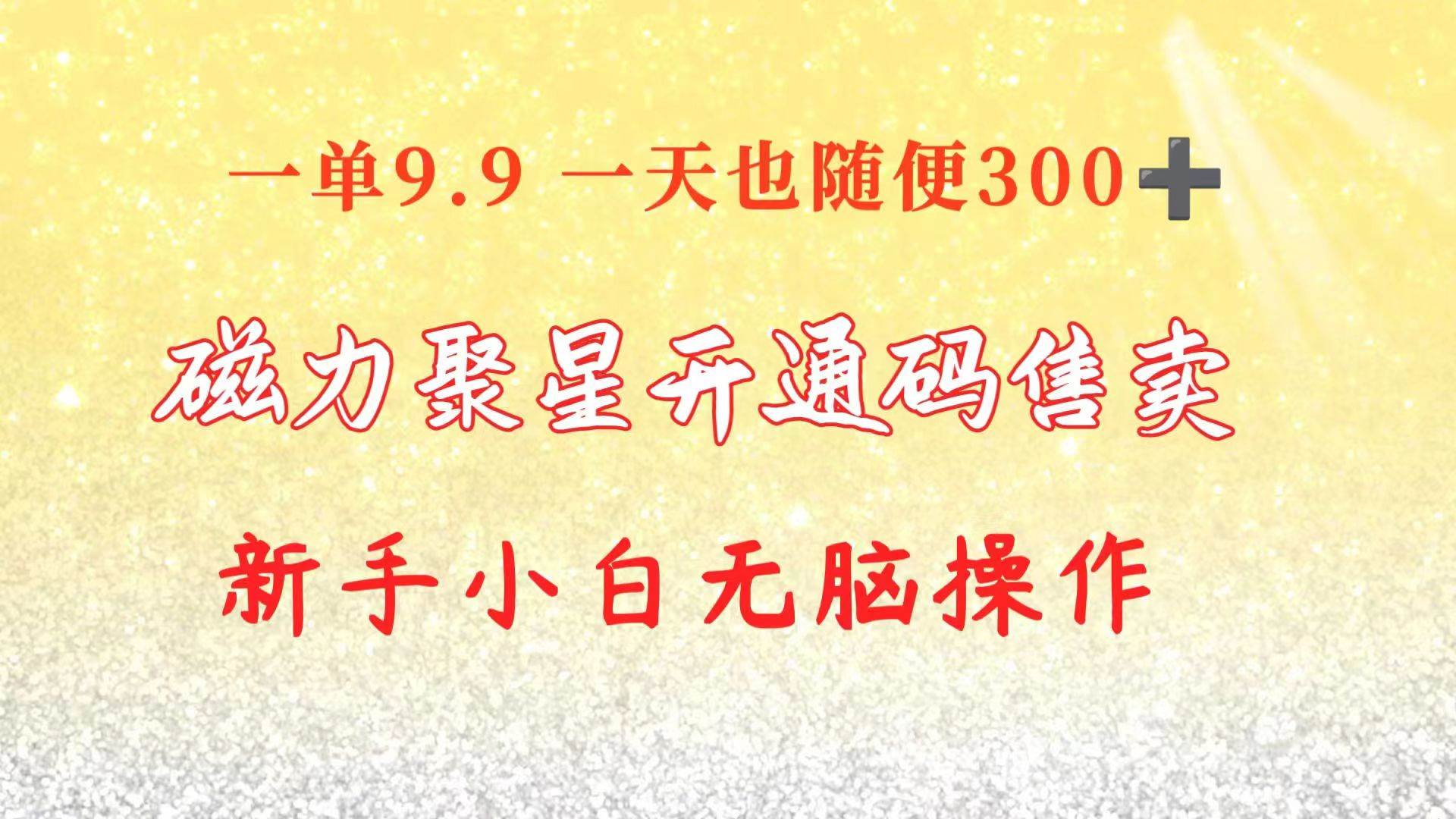 快手磁力聚星码信息差 售卖  一单卖9.9  一天也轻松300+ 新手小白无脑操作-翌晨科技网