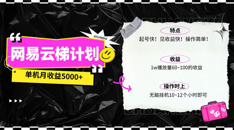 最新网易云梯计划网页版,单机月收益5000+!可放大操作-翌晨科技网