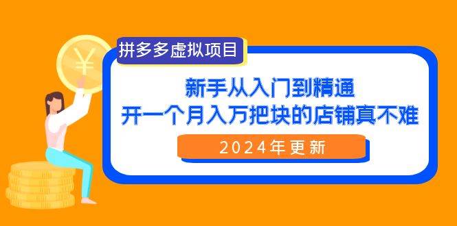 拼多多虚拟项目：入门到精通，开一个月入万把块的店铺 真不难（24年更新）-翌晨科技网