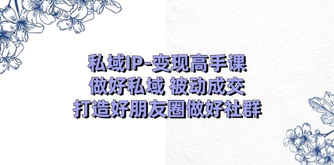 私域IP-变现高手课：做好私域 被动成交，打造好朋友圈做好社群（18节）-翌晨科技网