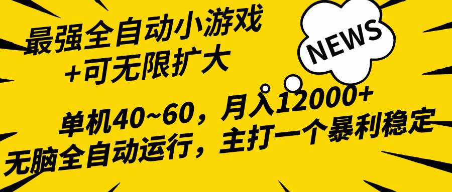 2024最新全网独家小游戏全自动，单机40~60,稳定躺赚，小白都能月入过万-翌晨科技网