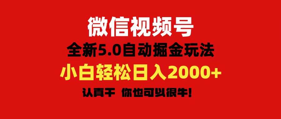 微信视频号变现，5.0全新自动掘金玩法，日入利润2000+有手就行-翌晨科技网