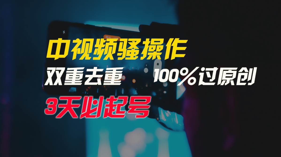 中视频骚操作，双重去重100%过原创，3天比必起号，简单无脑，月入3W+-翌晨科技网