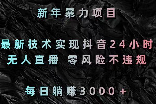 新年暴力项目，最新技术实现抖音24小时无人直播 零风险不违规 每日躺赚3000-翌晨科技网