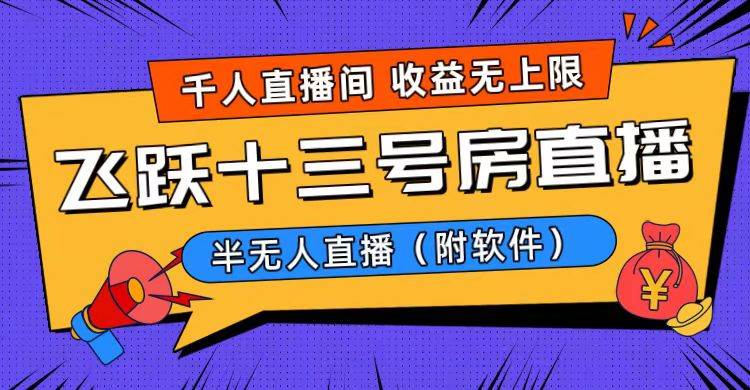 爆火飞跃十三号房半无人直播，一场直播上千人，日入过万！（附软件）-翌晨科技网