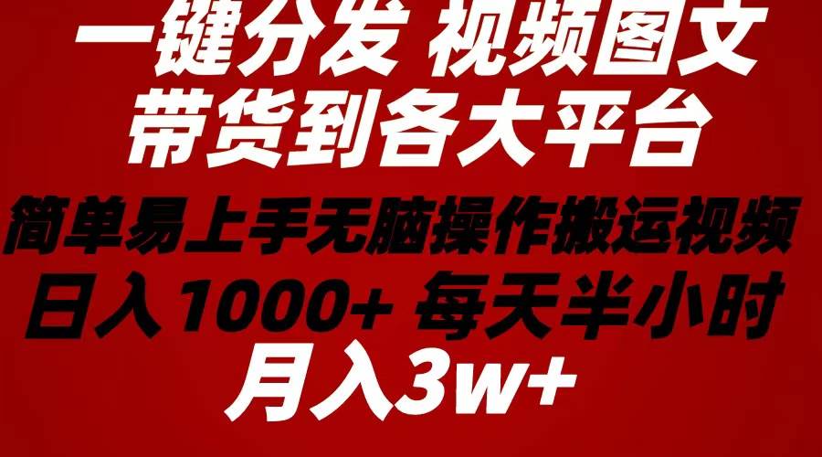 2024年 一键分发带货图文视频  简单易上手 无脑赚收益 每天半小时日入1...-翌晨科技网