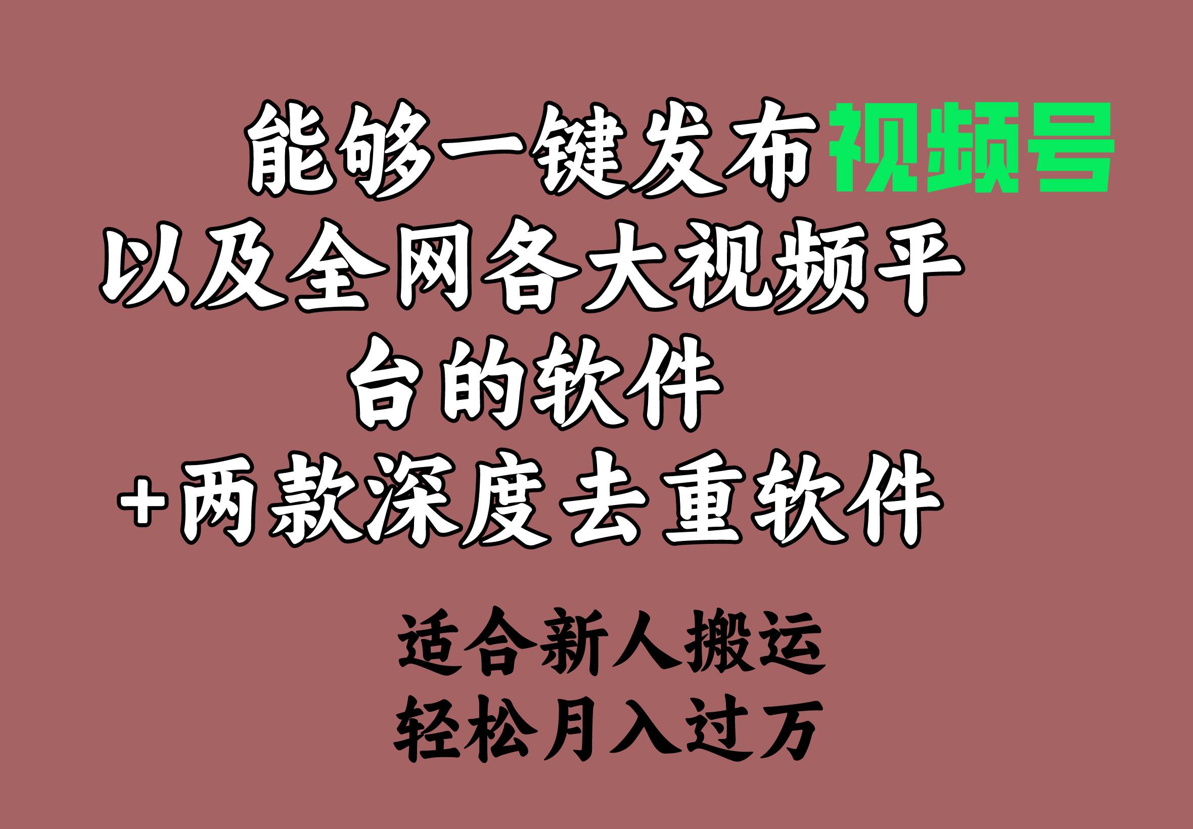 能够一键发布视频号以及全网各大视频平台的软件+两款深度去重软件 适合...-翌晨科技网