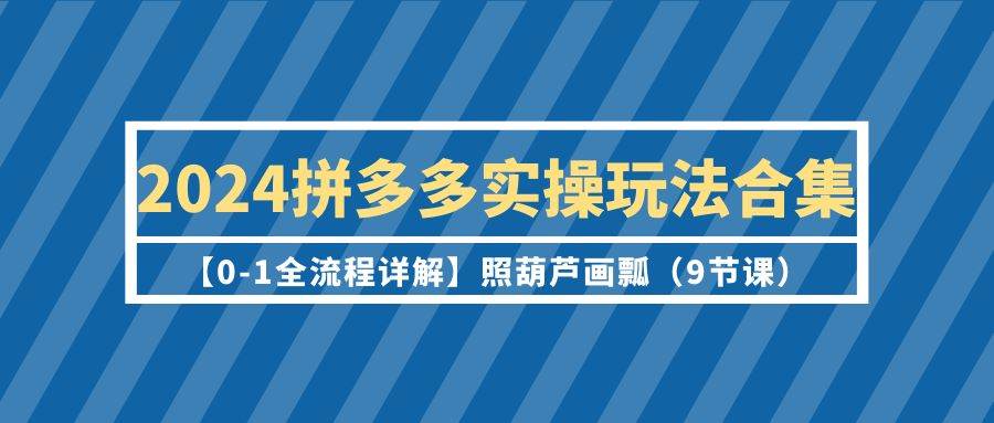 2024拼多多实操玩法合集【0-1全流程详解】照葫芦画瓢（9节课）-翌晨科技网