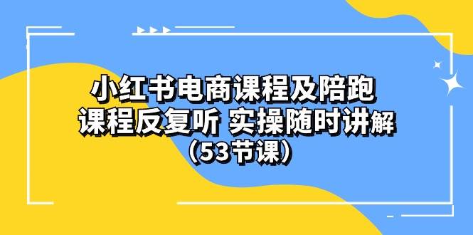 小红书电商课程陪跑课 课程反复听 实操随时讲解 （53节课）-翌晨科技网