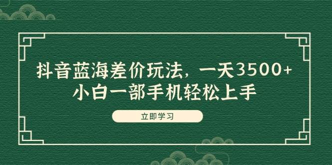 抖音蓝海差价玩法,一天3500+,小白一部手机轻松上手-翌晨科技网