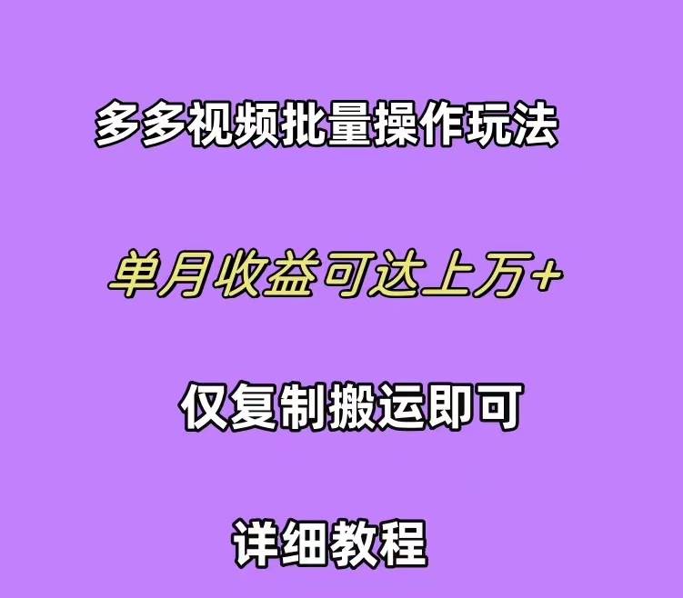 拼多多视频带货快速过爆款选品教程 每天轻轻松松赚取三位数佣金 小白必...-翌晨科技网