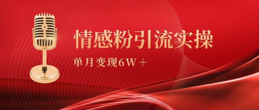 单月变现6w+，情感粉引流变现实操课-翌晨科技网