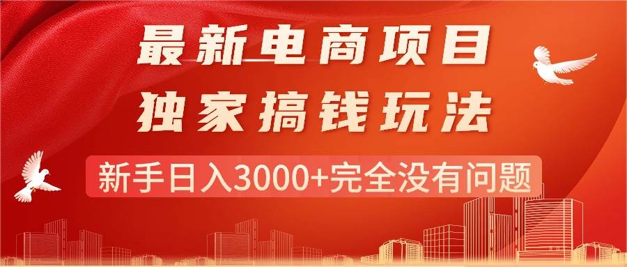 最新电商项目-搞钱玩法，新手日入3000+完全没有问题-翌晨科技网