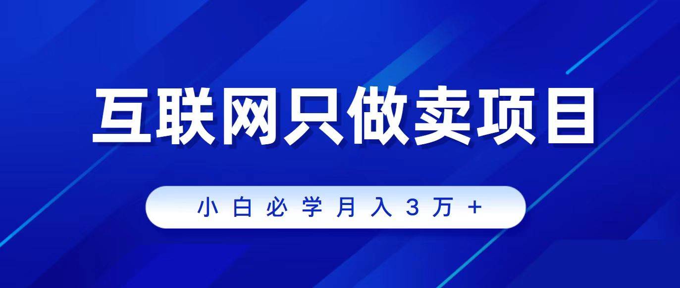 互联网的尽头就是卖项目，被割过韭菜的兄弟们必看！轻松月入三万以上！-翌晨科技网