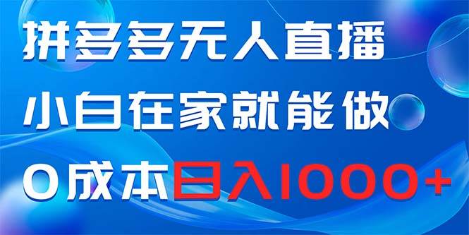 拼多多无人直播，小白在家就能做，0成本日入1000+-翌晨科技网