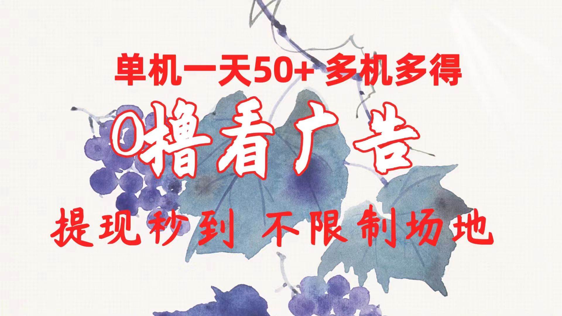 0撸看广告 单机一天50+多机多得 提现秒到 不限制场地操作-翌晨科技网