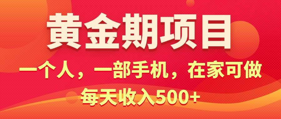 黄金期项目，电商搞钱！一个人，一部手机，在家可做，每天收入500+-翌晨科技网