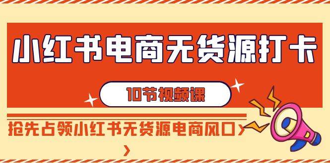 小红书电商-无货源打卡，抢先占领小红书无货源电商风口（10节课）-翌晨科技网