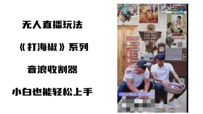 打海椒无人直播整蛊项目，小白轻松上手撸音浪收割器（教程+工具+素材）-翌晨科技网