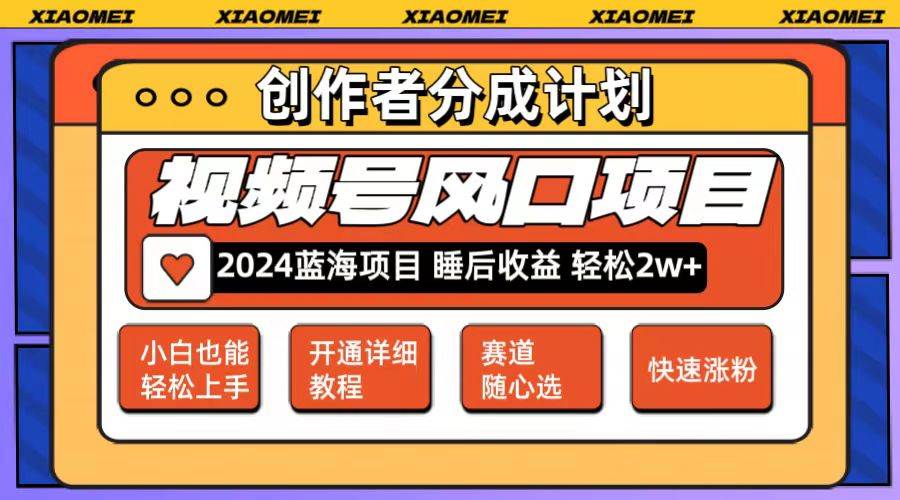 微信视频号大风口项目 轻松月入2w+ 多赛道选择，可矩阵，玩法简单轻松上手-翌晨科技网
