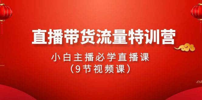 2024直播带货流量特训营，小白主播必学直播课（9节视频课）-翌晨科技网