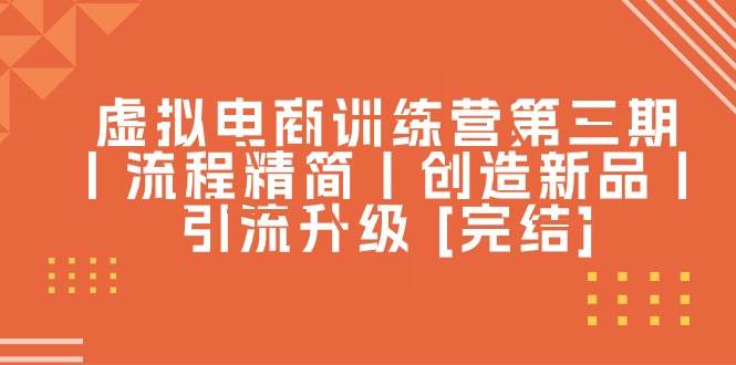 虚拟电商训练营第三期丨流程精简丨创造新品丨引流升级 [完结]-翌晨科技网