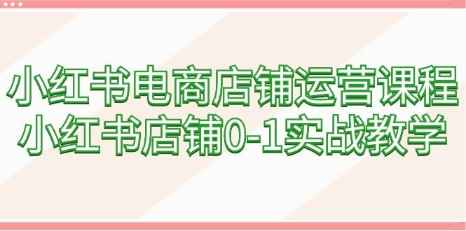 小红书电商店铺运营课程，小红书店铺0-1实战教学（60节课）-翌晨科技网