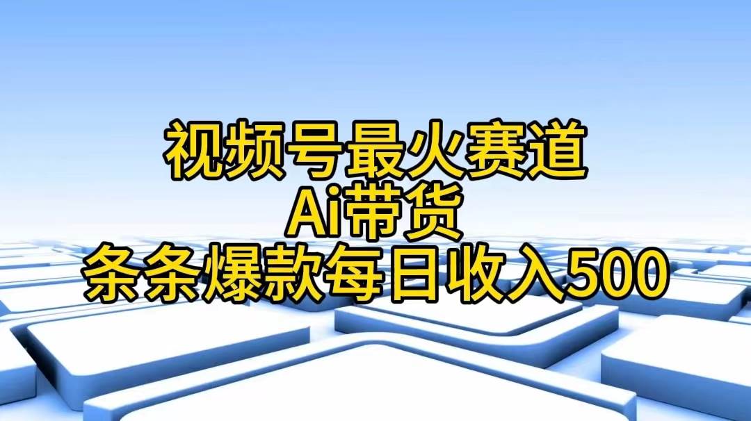 视频号最火赛道——Ai带货条条爆款每日收入500-翌晨科技网