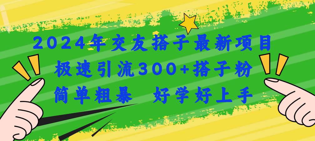 2024年交友搭子最新项目，极速引流300+搭子粉，简单粗暴，好学好上手-翌晨科技网