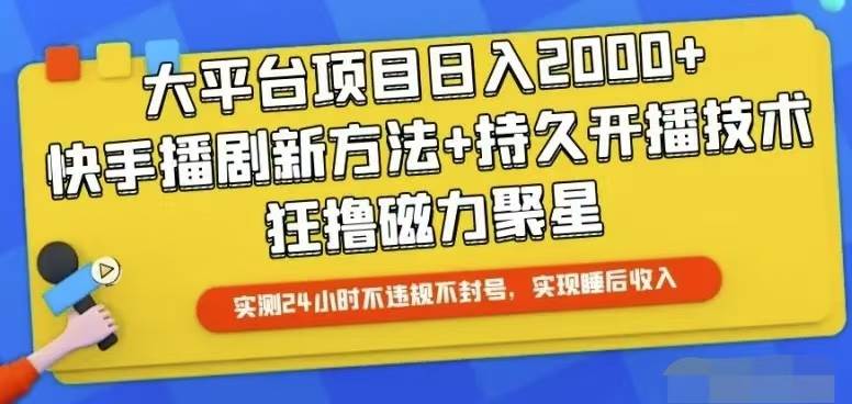 快手24小时无人直播，真正实现睡后收益-翌晨科技网
