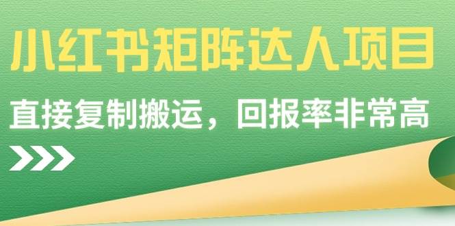 小红书矩阵达人项目，直接复制搬运，回报率非常高-翌晨科技网