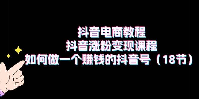 抖音电商教程：抖音涨粉变现课程：如何做一个赚钱的抖音号（18节）-翌晨科技网