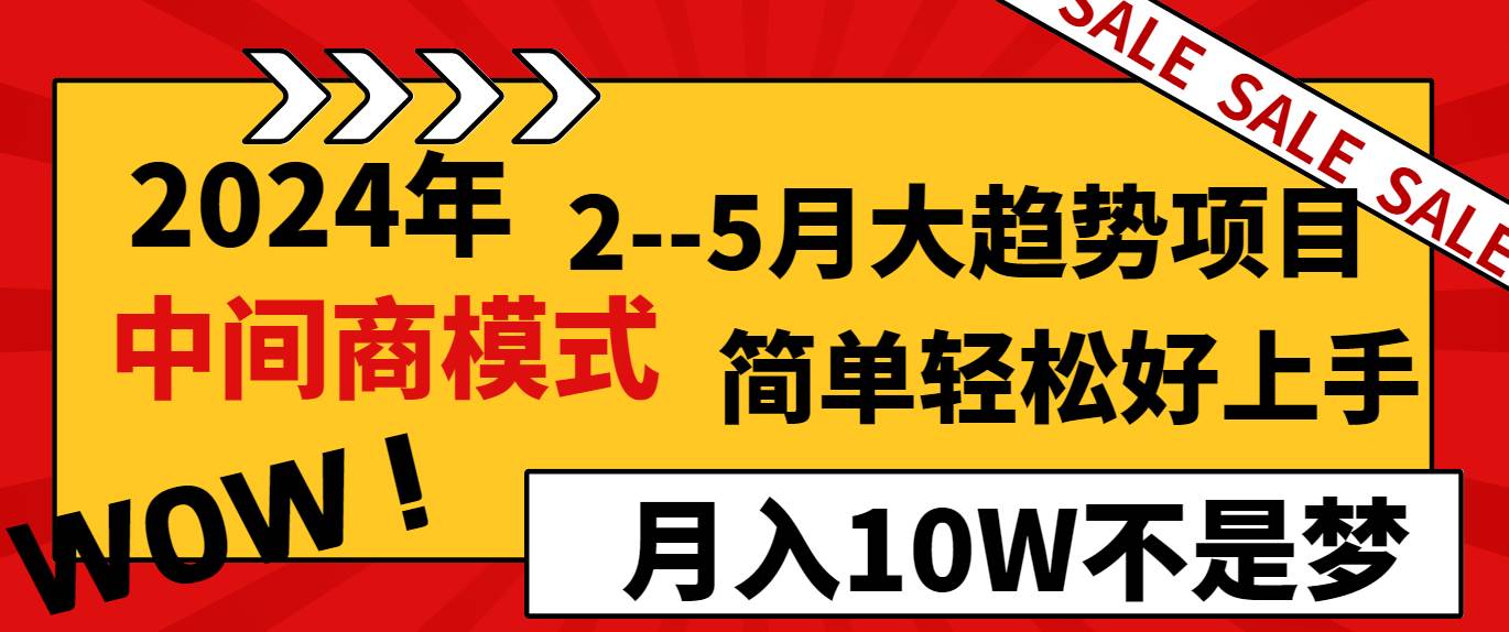 2024年2--5月大趋势项目，利用中间商模式，简单轻松好上手，轻松月入10W...-翌晨科技网
