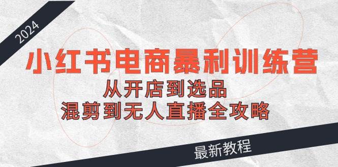 2024小红书电商暴利训练营：从开店到选品，混剪到无人直播全攻略-翌晨科技网