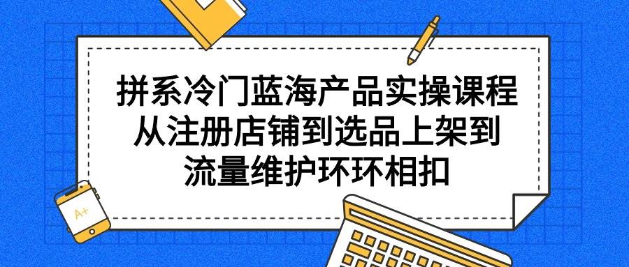 拼系冷门蓝海产品实操课程，从注册店铺到选品上架到流量维护环环相扣-翌晨科技网