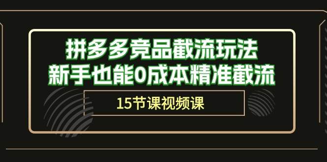 拼多多竞品截流玩法，新手也能0成本精准截流（15节课）-翌晨科技网