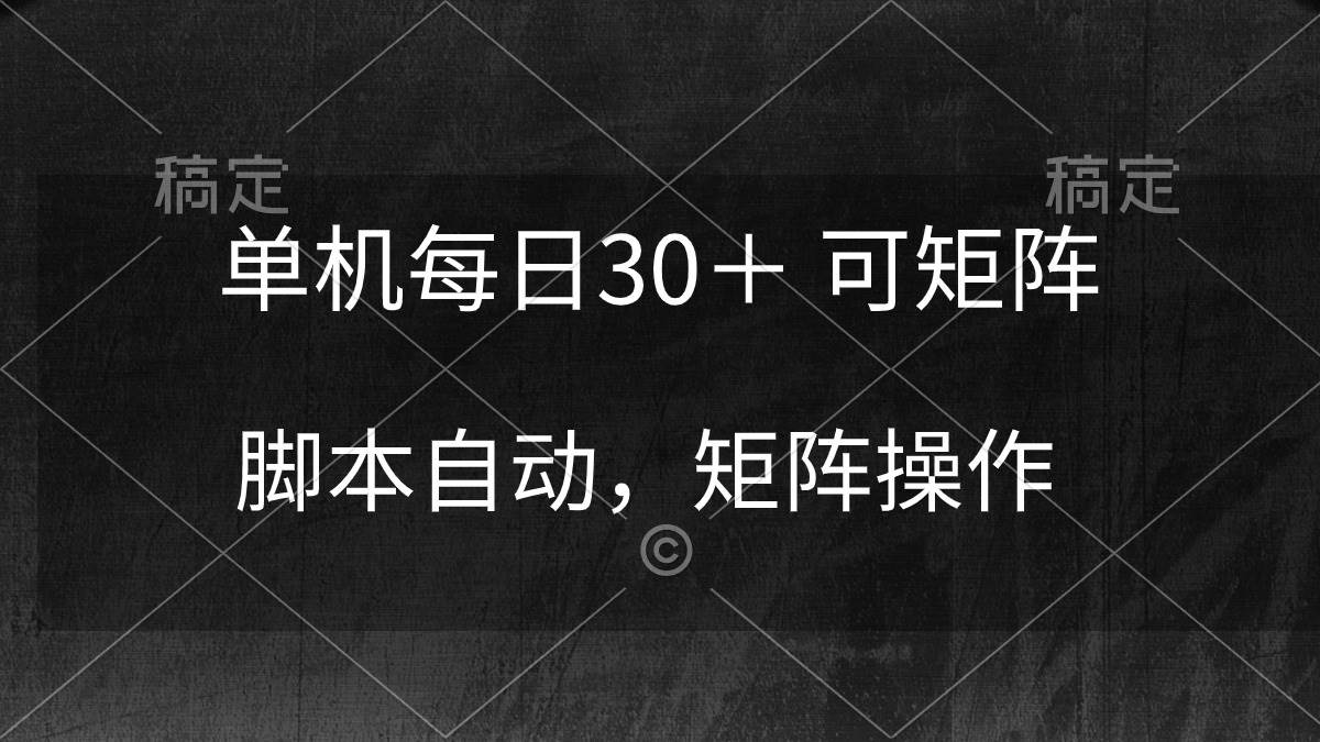 单机每日30＋ 可矩阵，脚本自动 稳定躺赚-翌晨科技网