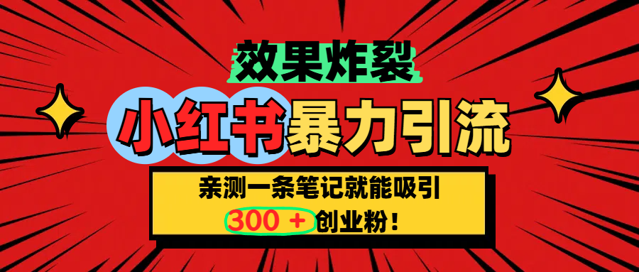 小红书炸裂玩法，亲测一条笔记就能吸引300+精准创业粉！-翌晨科技网