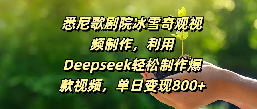 悉尼歌剧院冰雪奇观视频制作,利用Deepseek轻松制作爆款视频,单日变现800+-翌晨科技网