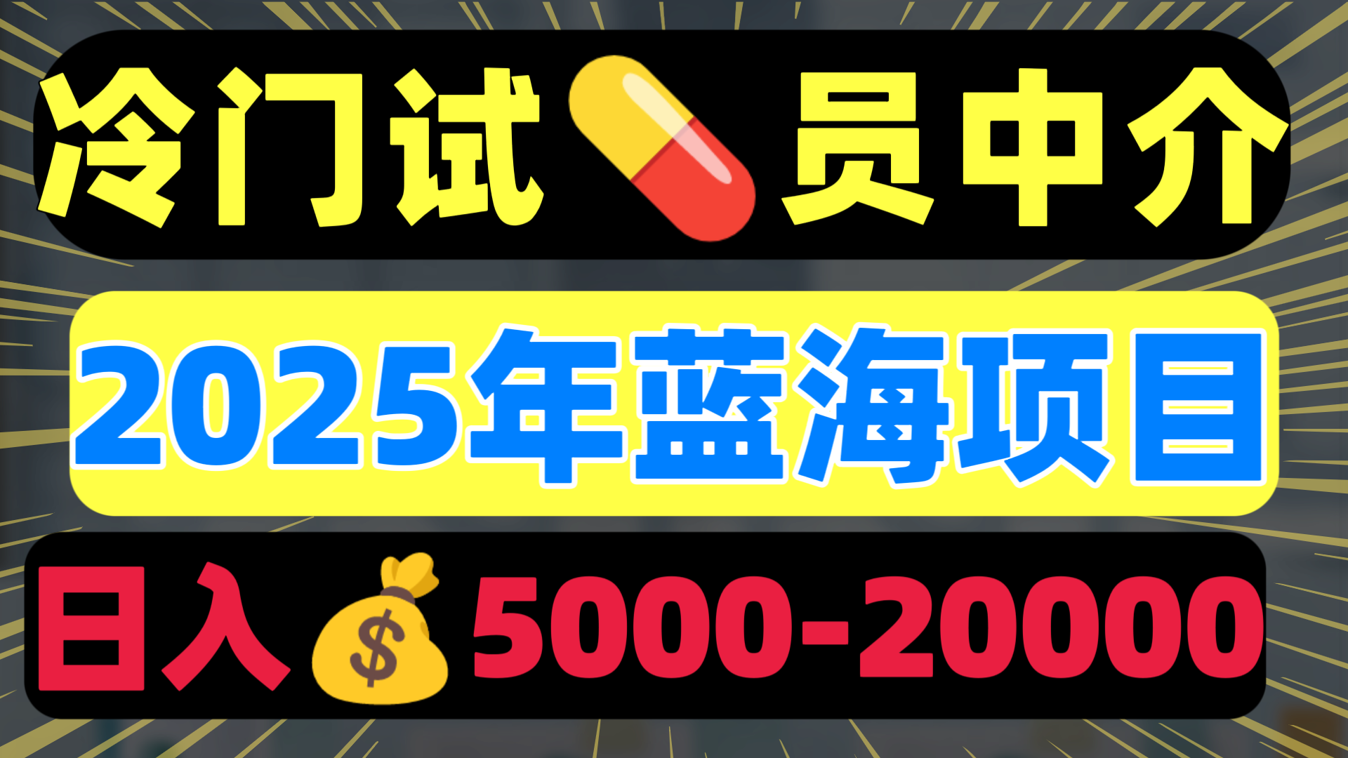 冷门暴力试药员中介日入5000+-翌晨科技网