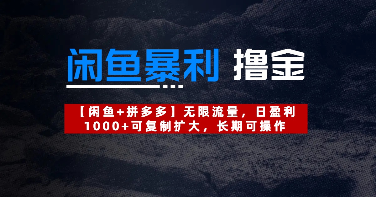 【闲鱼暴利撸金】无限流量，日盈利1000+可复制扩大，长期可操作-翌晨科技网