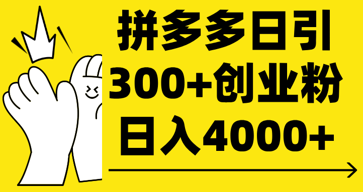 拼多多日引300+创业粉 日入4000+-翌晨科技网