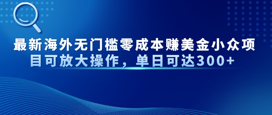 最新海外无门槛美金小众项目可放大操作，单日可达300+-翌晨科技网